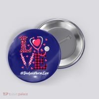Love Stethoscope Hearts Dialysis Nurse Valentine's Day Gift Button thumb 0