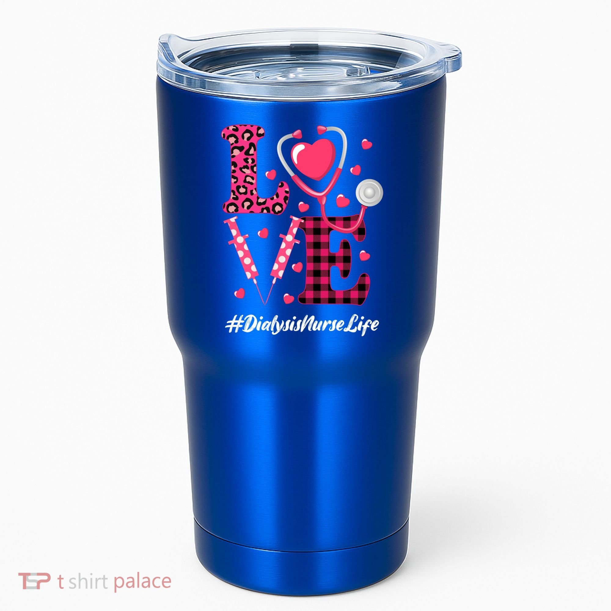 Love Stethoscope Hearts Dialysis Nurse Valentine's Day Gift Tumbler