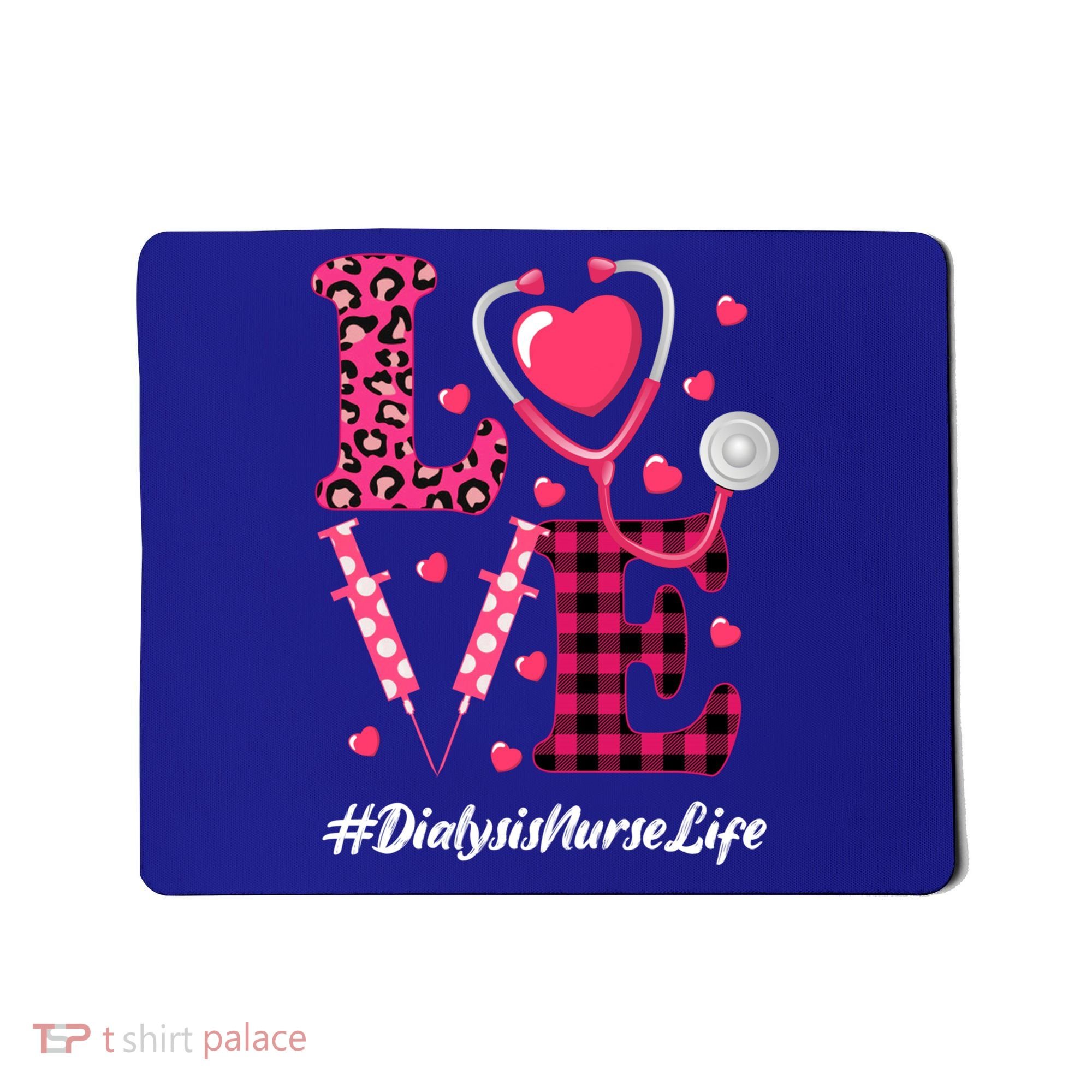 Love Stethoscope Hearts Dialysis Nurse Valentine's Day Gift Mousepad