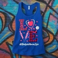 Love Stethoscope Hearts Dialysis Nurse Valentine's Day Gift Women's Tank Top thumb 3