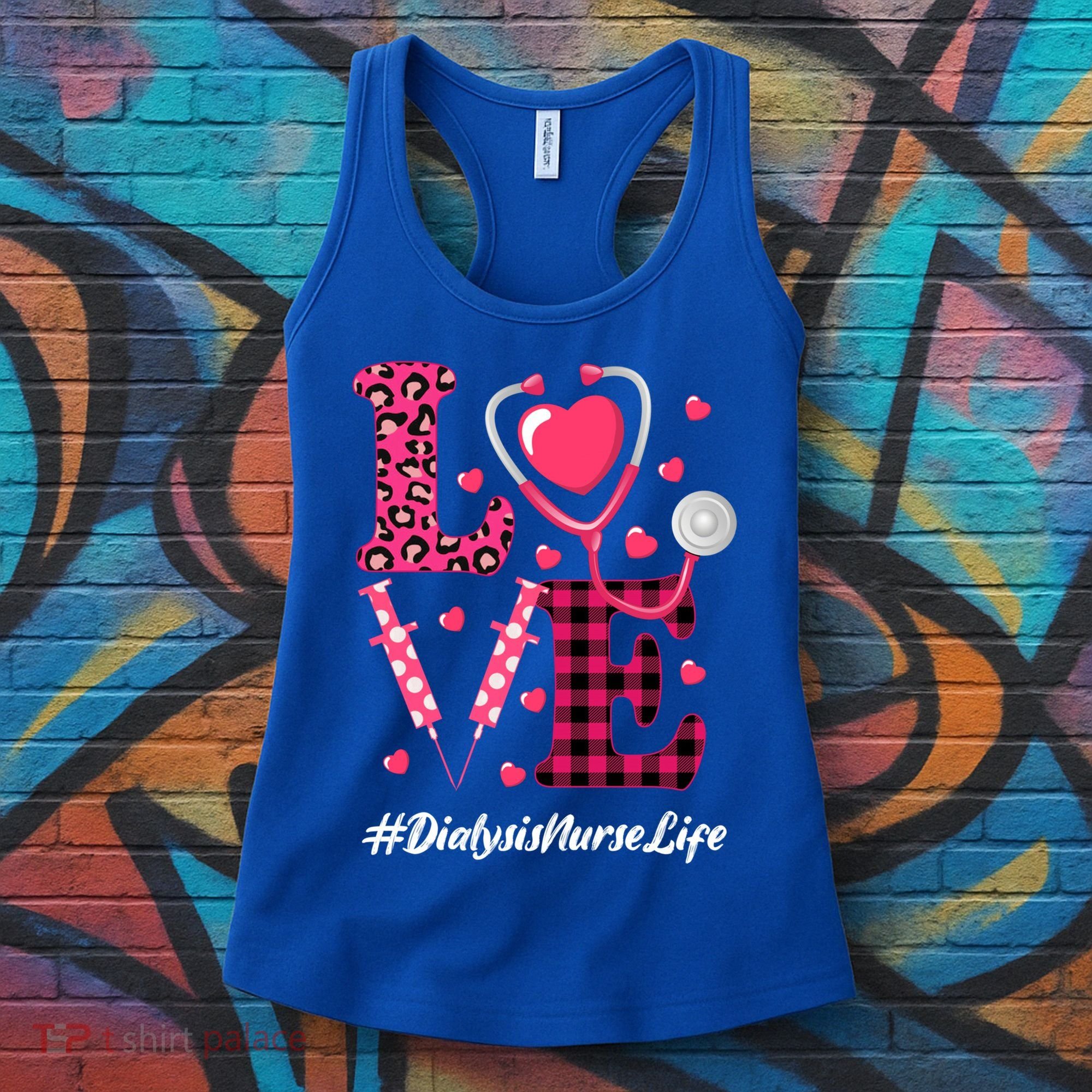 Love Stethoscope Hearts Dialysis Nurse Valentine's Day Gift Women's Tank Top
