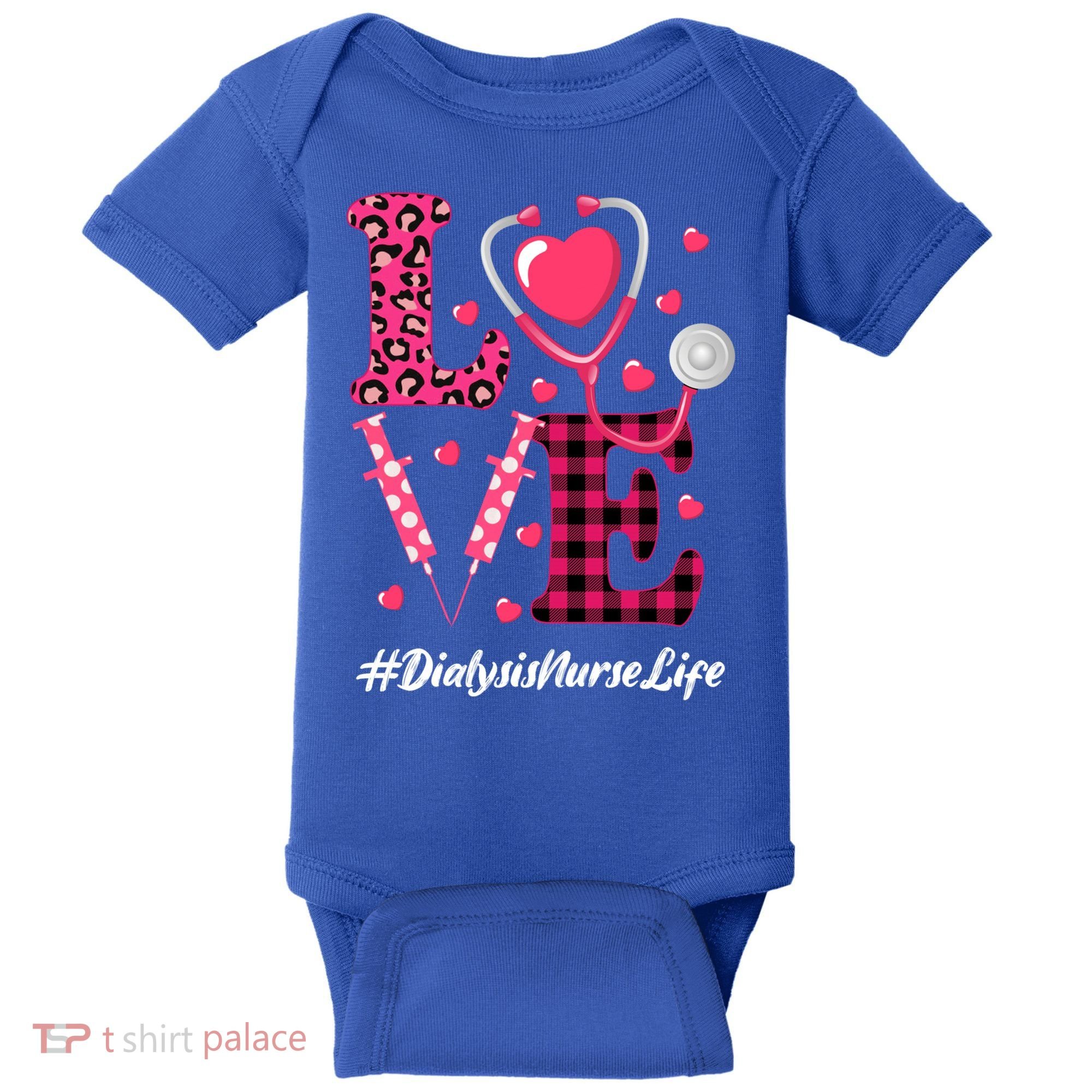 Love Stethoscope Hearts Dialysis Nurse Valentine's Day Gift Baby Bodysuit