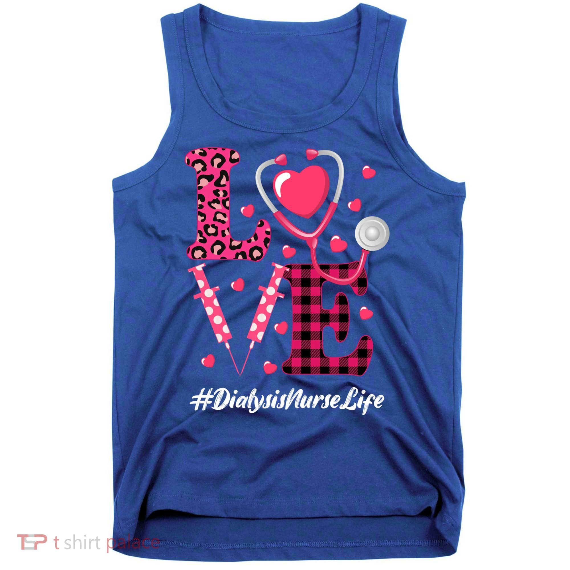 Love Stethoscope Hearts Dialysis Nurse Valentine's Day Gift Tank Top