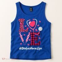 Love Stethoscope Hearts Dialysis Nurse Valentine's Day Gift Tank Top thumb 2