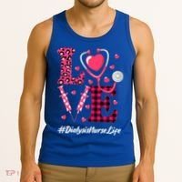 Love Stethoscope Hearts Dialysis Nurse Valentine's Day Gift Tank Top thumb 3