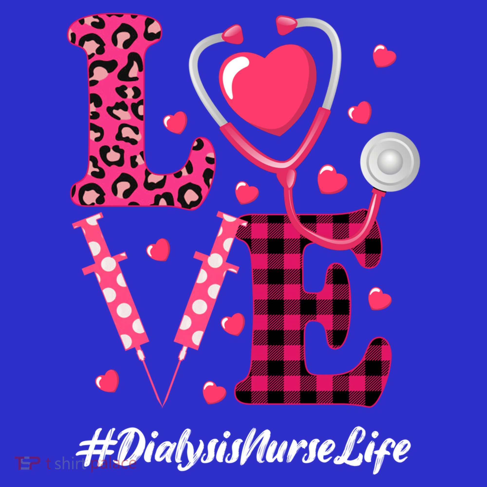 Love Stethoscope Hearts Dialysis Nurse Valentine's Day Gift Women's T-Shirt