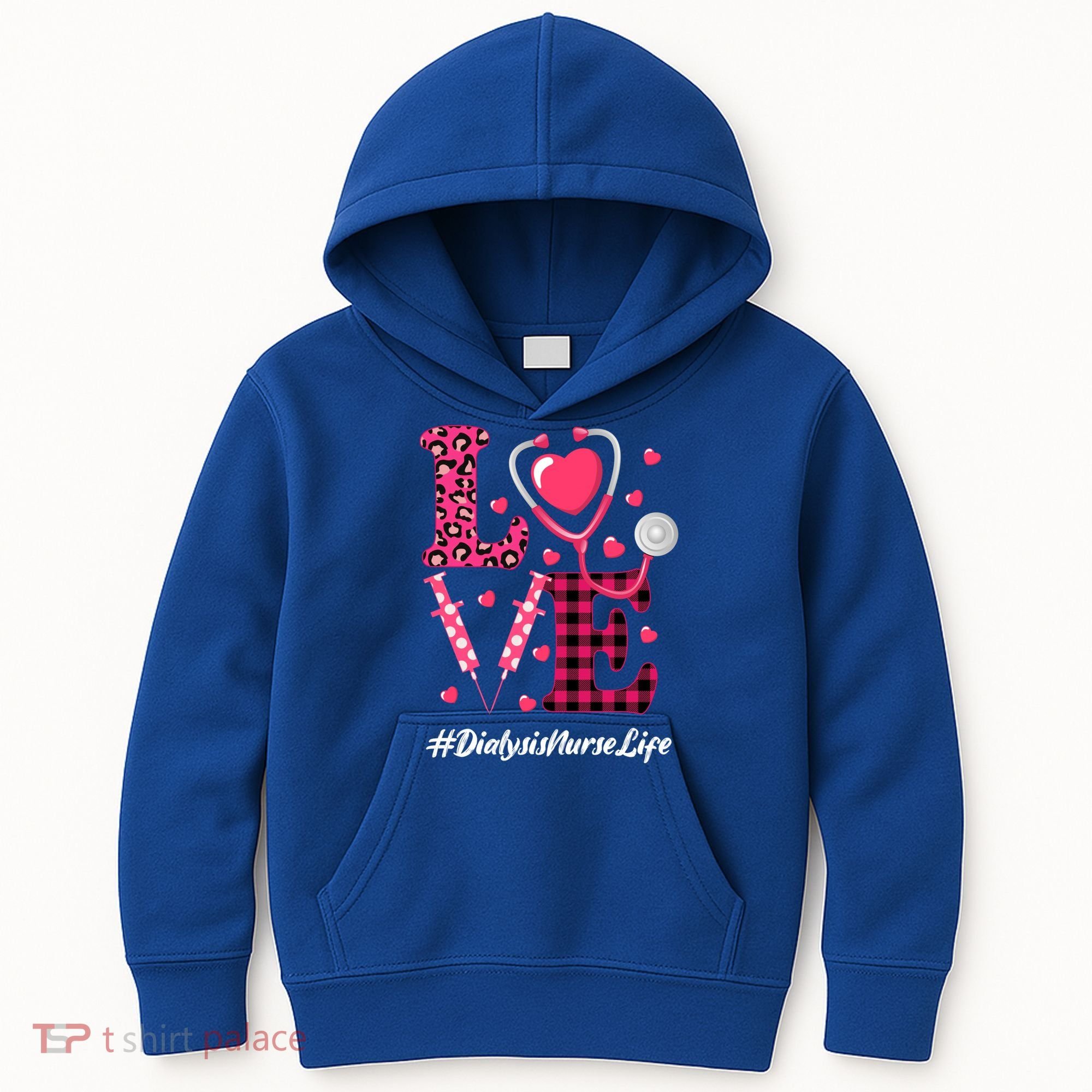 Love Stethoscope Hearts Dialysis Nurse Valentine's Day Gift Kids Hoodie