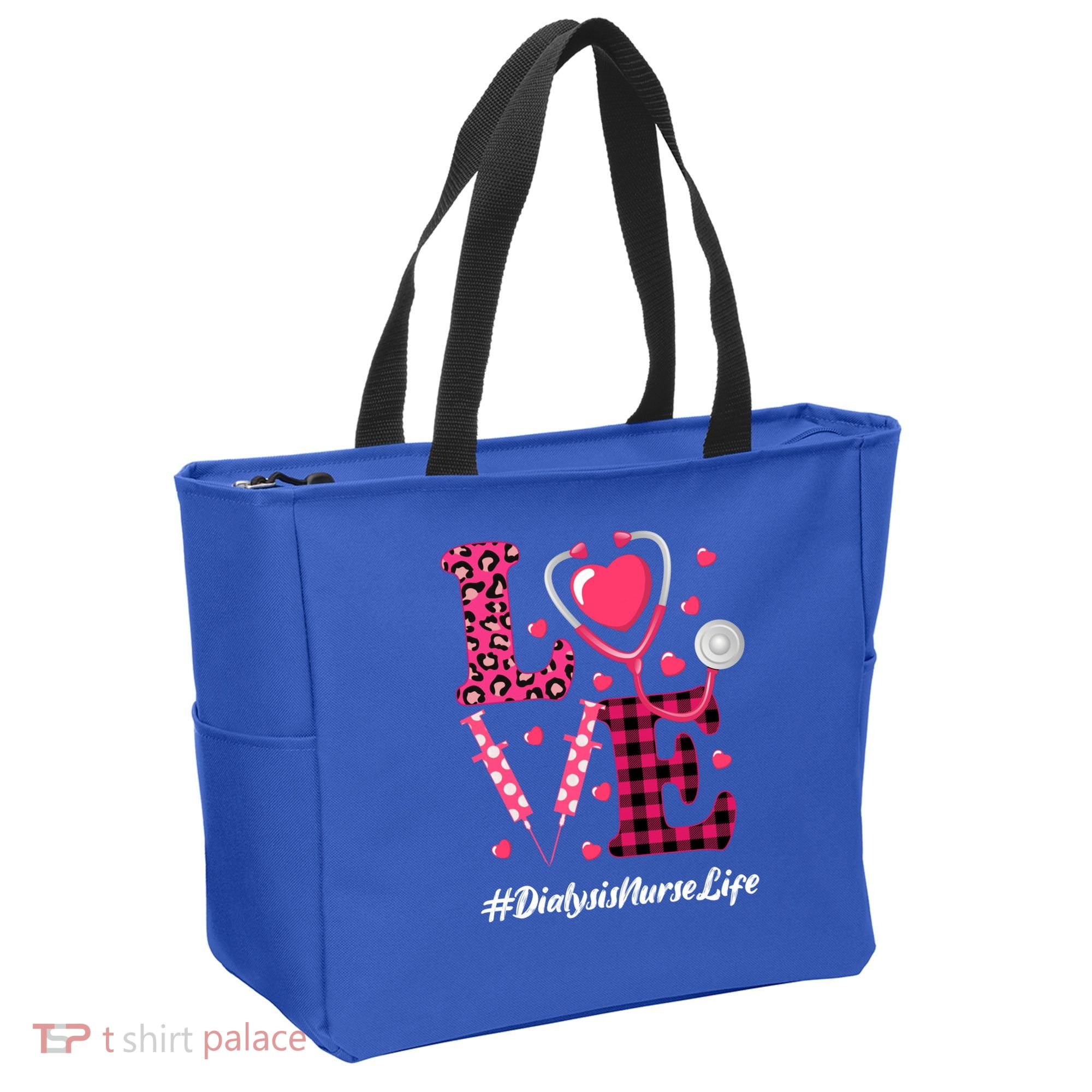 Love Stethoscope Hearts Dialysis Nurse Valentine's Day Gift Tote Bag