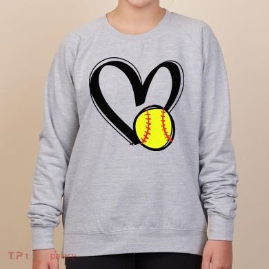 Love Softball Heart Women's Sweatshirt