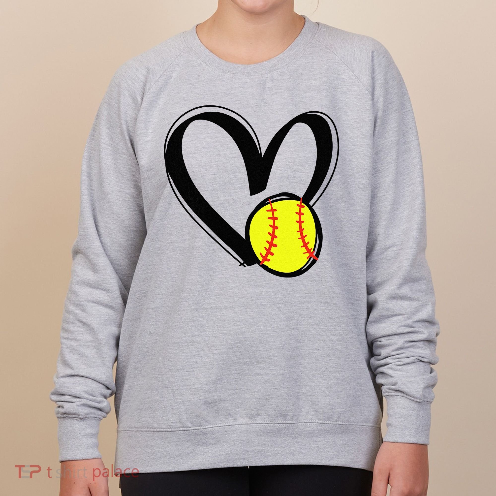 Love Softball Heart Women's Sweatshirt