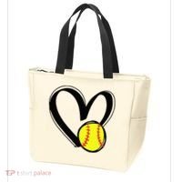 Love Softball Heart Tote Bag thumb 3