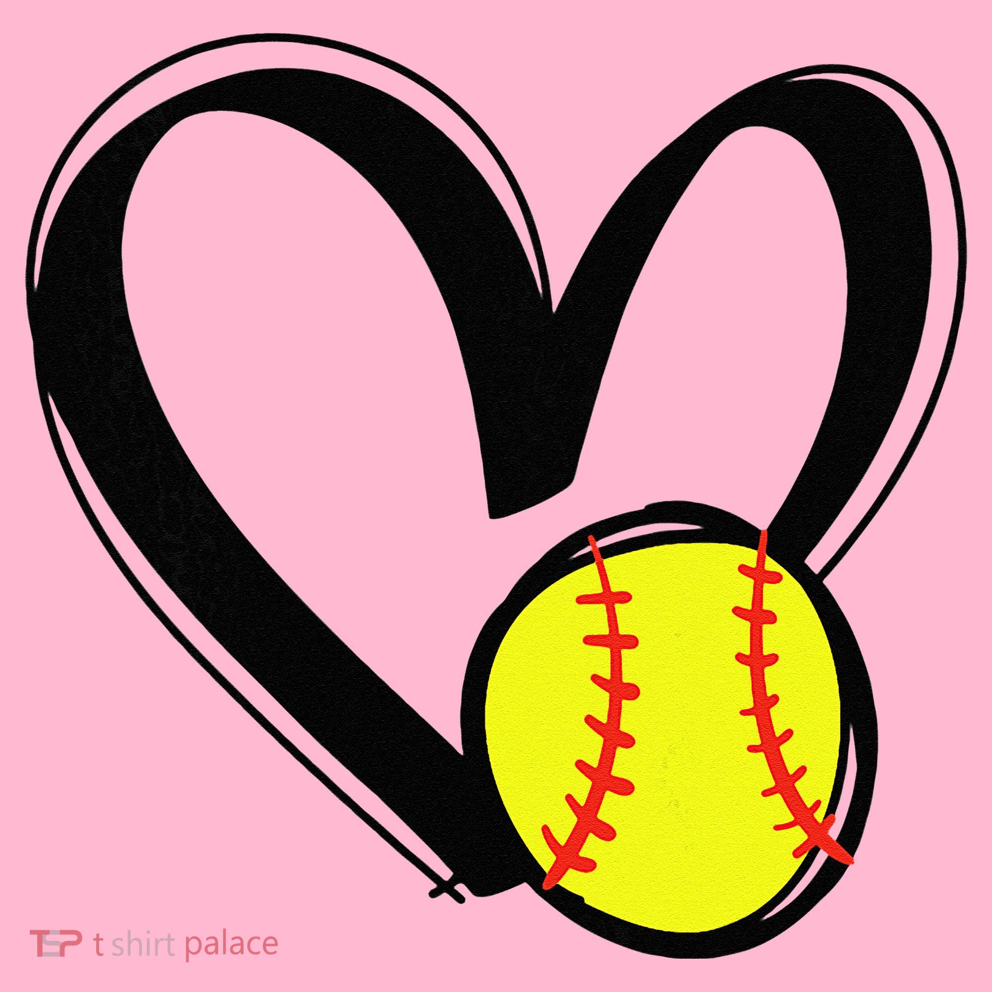 Love Softball Heart Coaster
