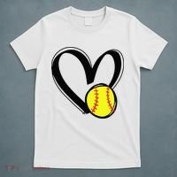 Love Softball Heart T-Shirt thumb 5