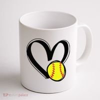 Love Softball Heart Coffee Mug thumb 1