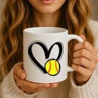 Love Softball Heart Coffee Mug thumb 3