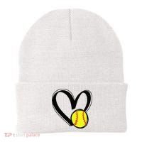 Love Softball Heart Beanie thumb 0