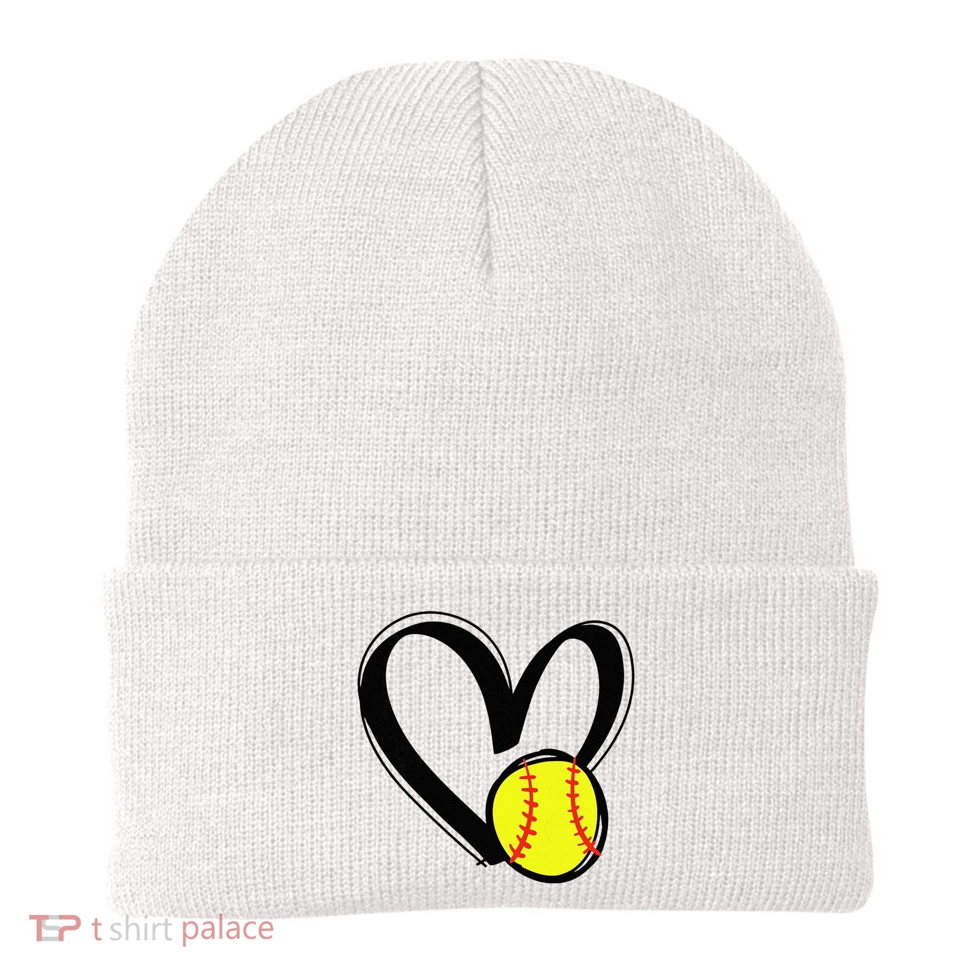 Love Softball Heart Beanie