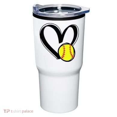 Love Softball Heart Tumbler