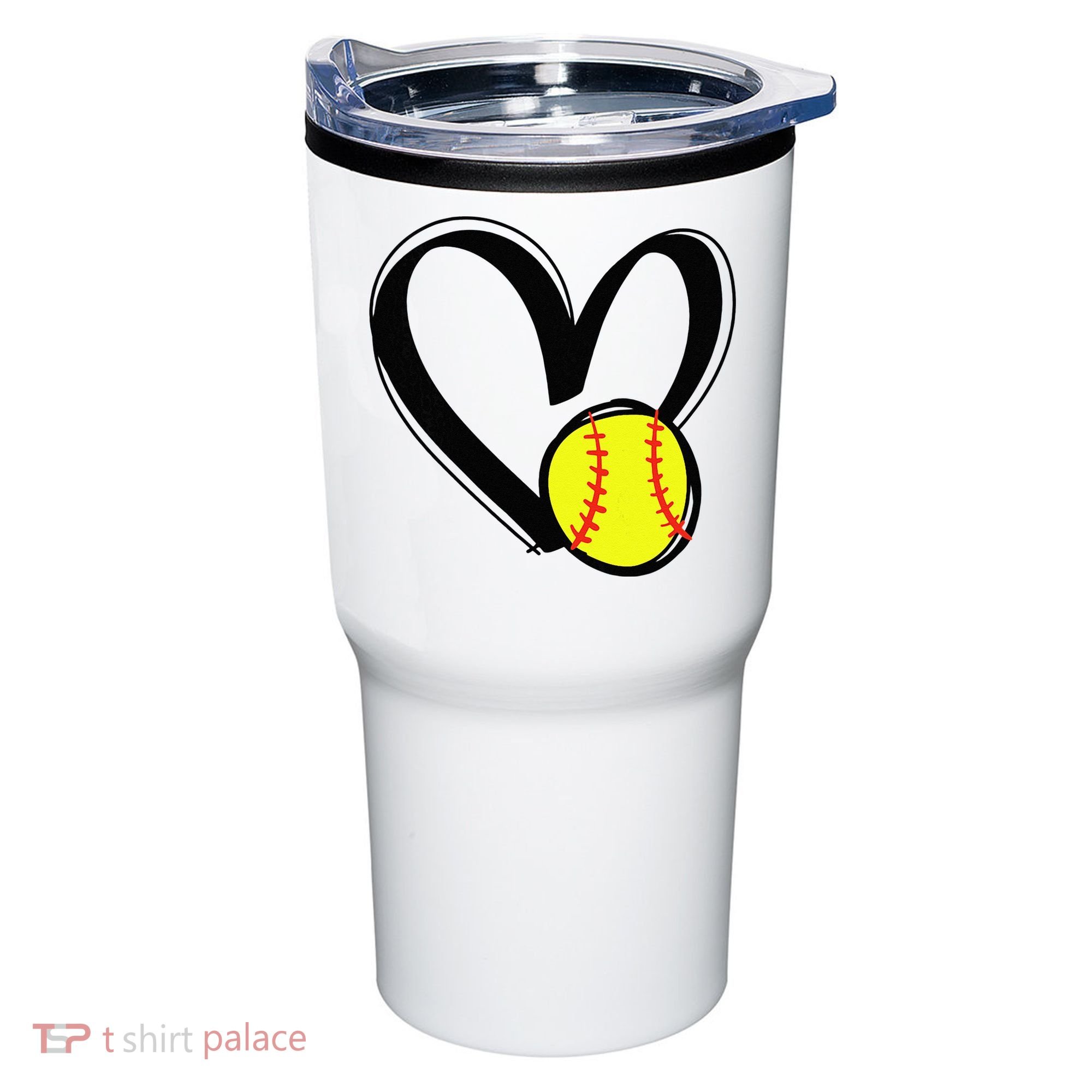 Love Softball Heart Tumbler