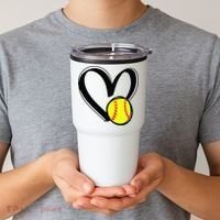 Love Softball Heart Tumbler thumb 2