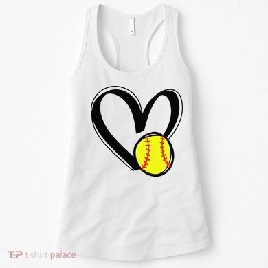 Love Softball Heart Women's Tank Top