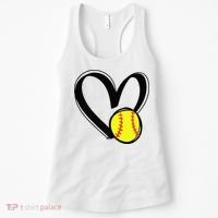 Love Softball Heart Women's Tank Top thumb 0