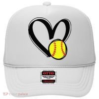 Love Softball Heart Hat thumb 0