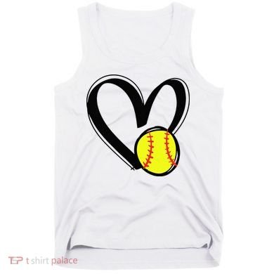 Love Softball Heart Tank Top