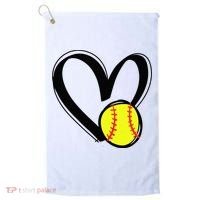 Love Softball Heart Golf Towel thumb 0