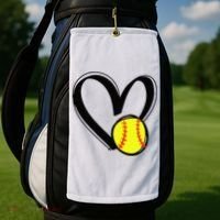 Love Softball Heart Golf Towel thumb 2