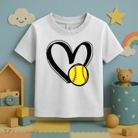 Love Softball Heart Toddler T-Shirt thumb 3