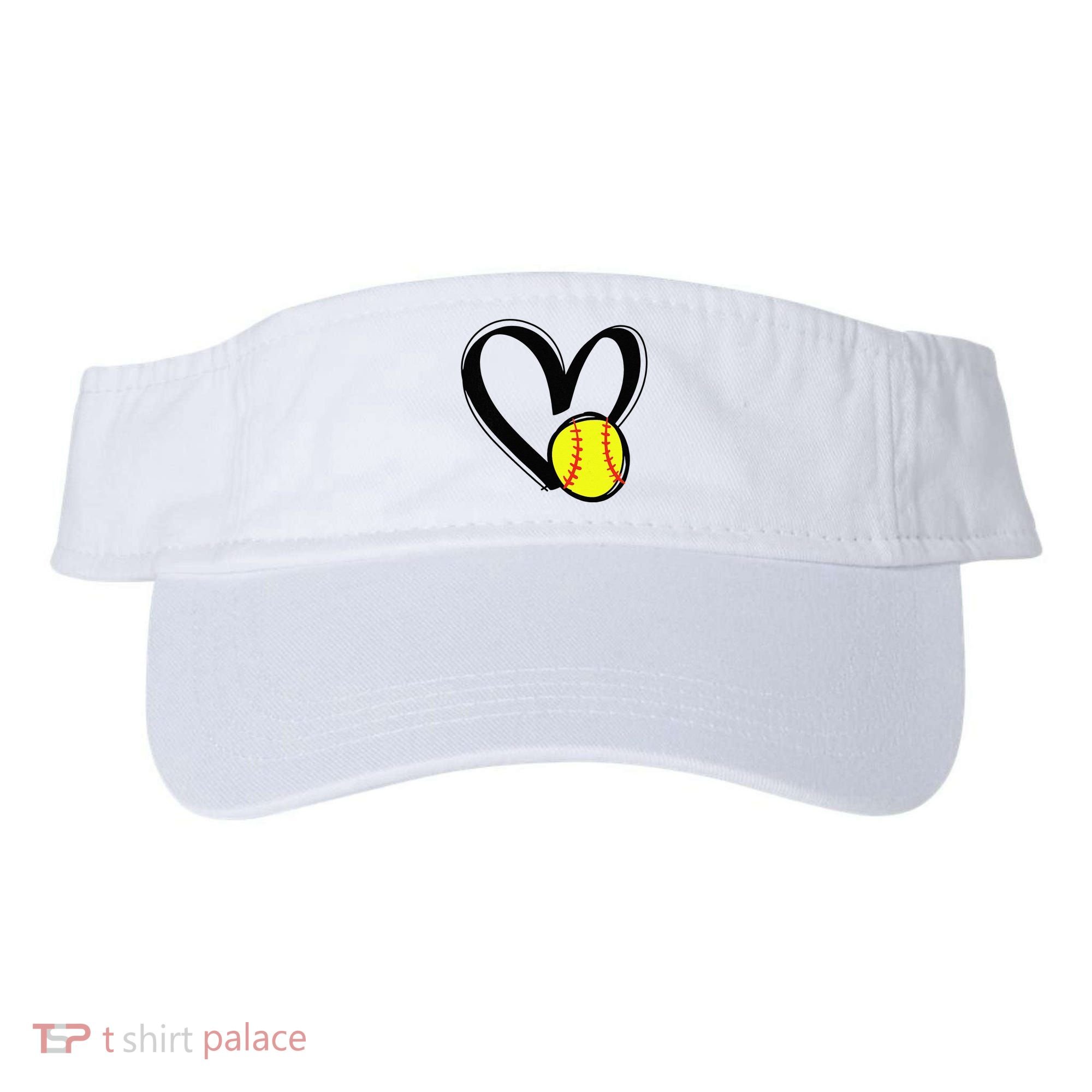 Love Softball Heart Visor