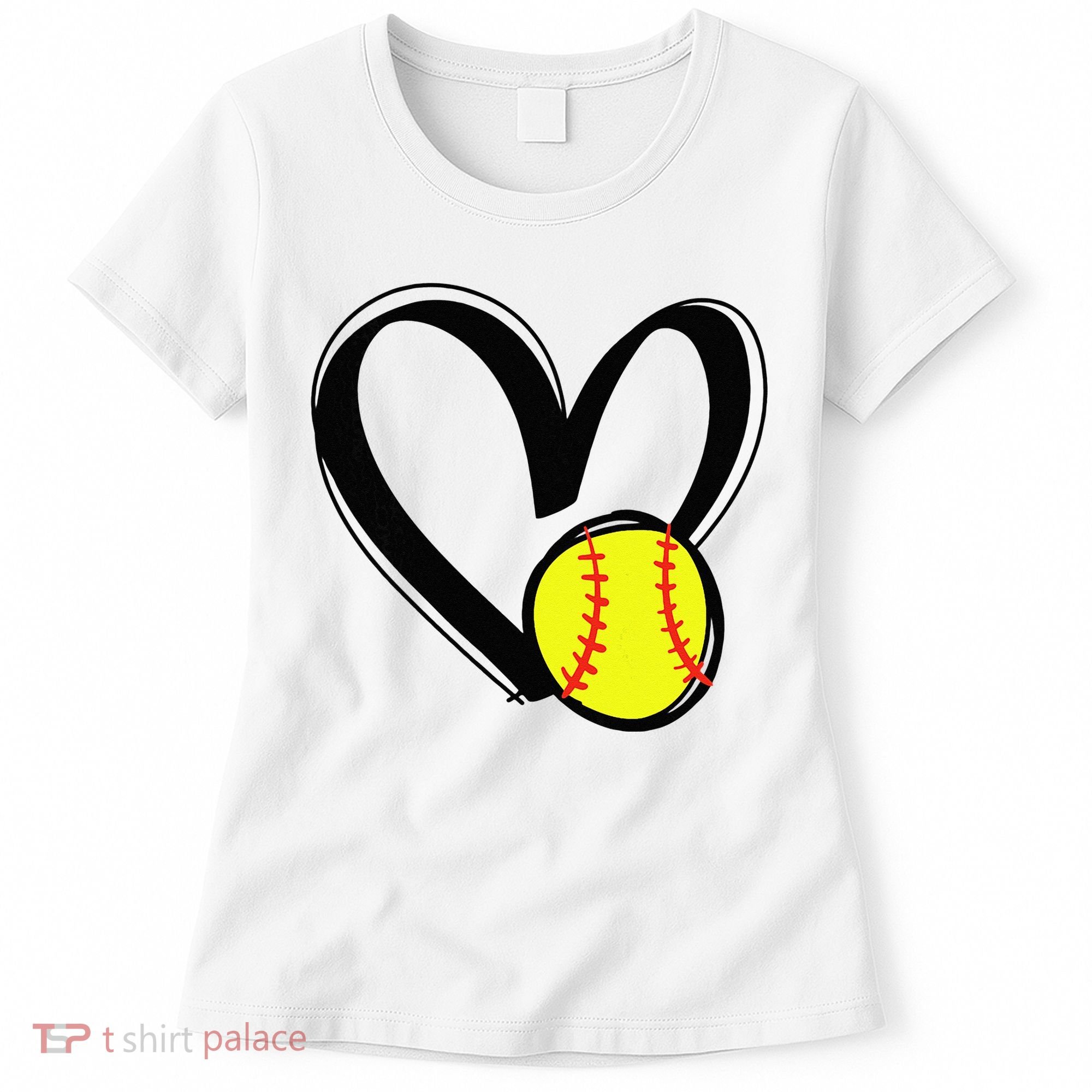 Love Softball Heart Women's T-Shirt