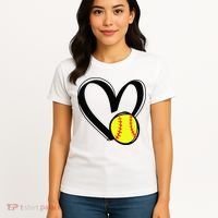 Love Softball Heart Women's T-Shirt thumb 4