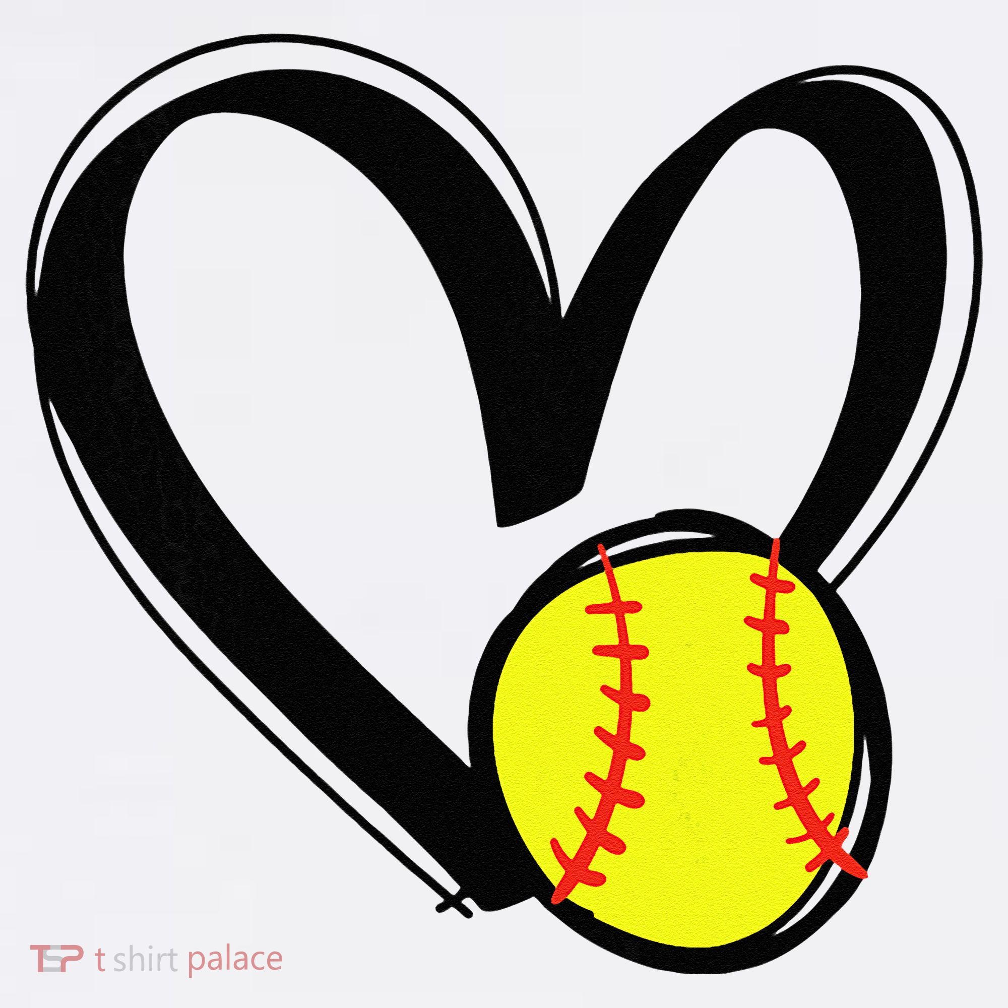 Love Softball Heart Women's T-Shirt
