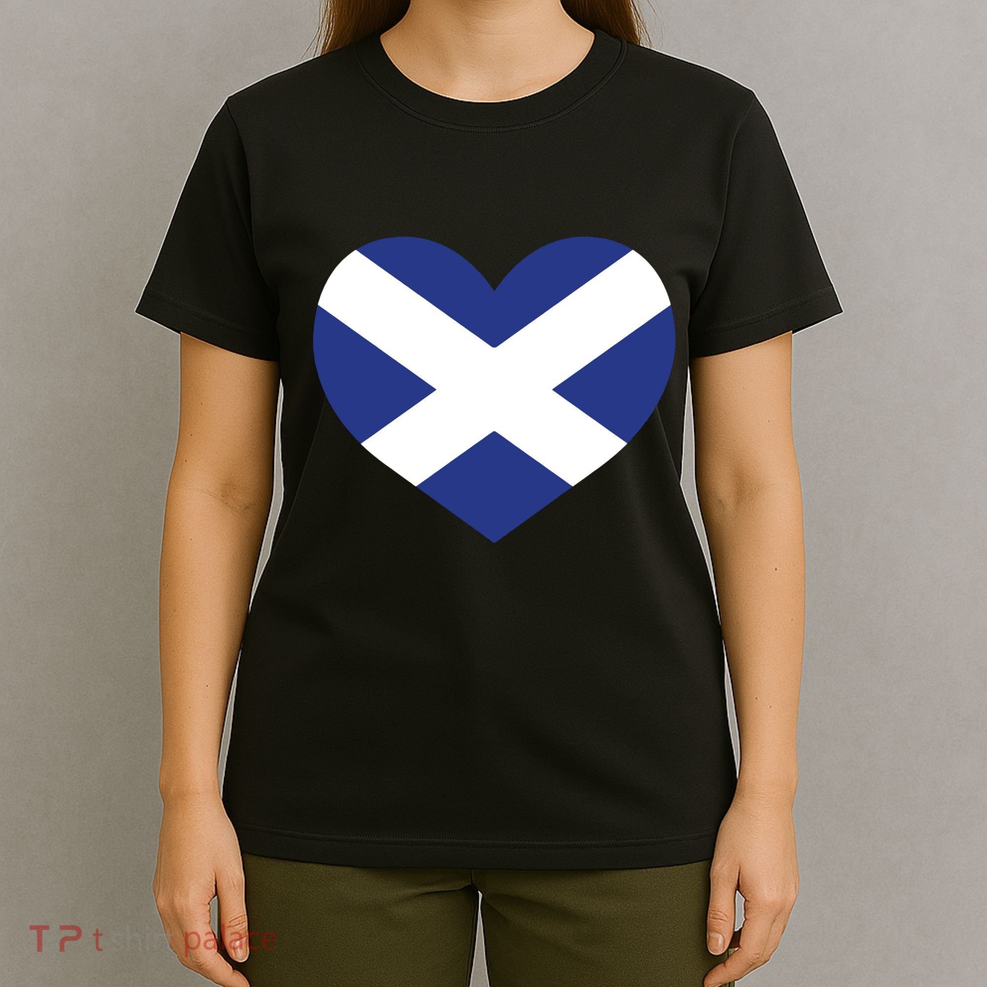 Ladies Scotland Heart Flag Scotland T-Shirt