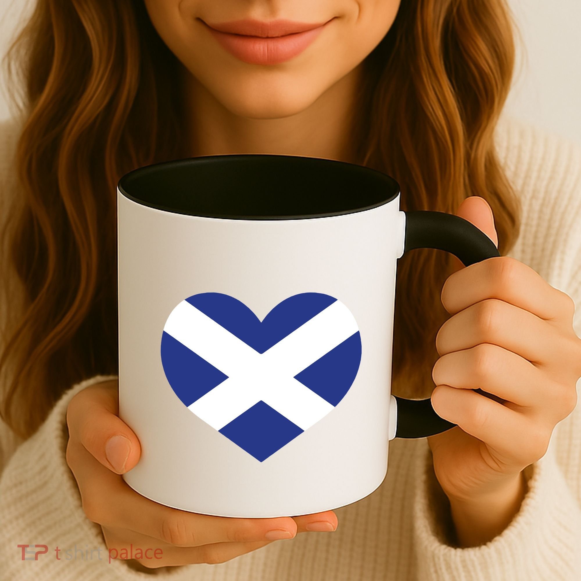Ladies Scotland Heart Flag Scotland Coffee Mug