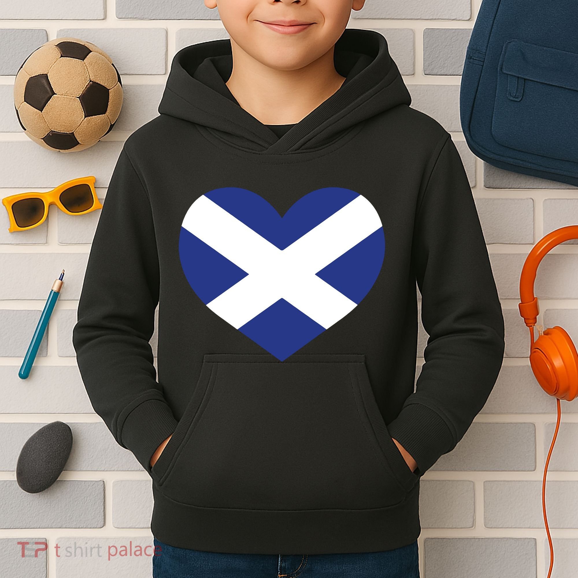 Ladies Scotland Heart Flag Scotland Kids Hoodie