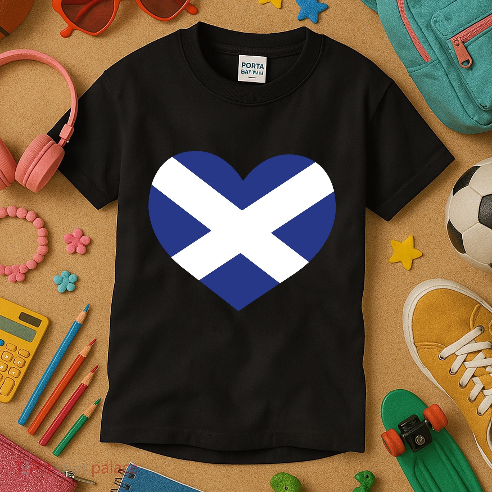 Ladies Scotland Heart Flag Scotland Kids T-Shirt