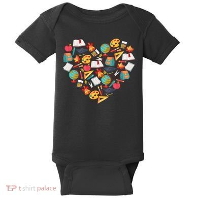 Love School Heart Baby Bodysuit
