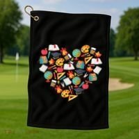 Love School Heart Golf Towel thumb 1