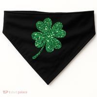 Lucky Shamrock Irish St Patrick's Day Clover 4 Leaf USA-Made Doggie Bandana thumb 0