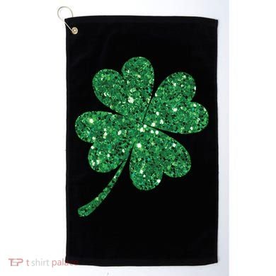 Lucky Shamrock Irish St Patrick's Day Clover 4 Leaf Golf Towel