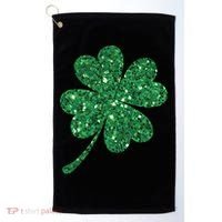 Lucky Shamrock Irish St Patrick's Day Clover 4 Leaf Golf Towel thumb 0
