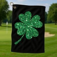 Lucky Shamrock Irish St Patrick's Day Clover 4 Leaf Golf Towel thumb 1
