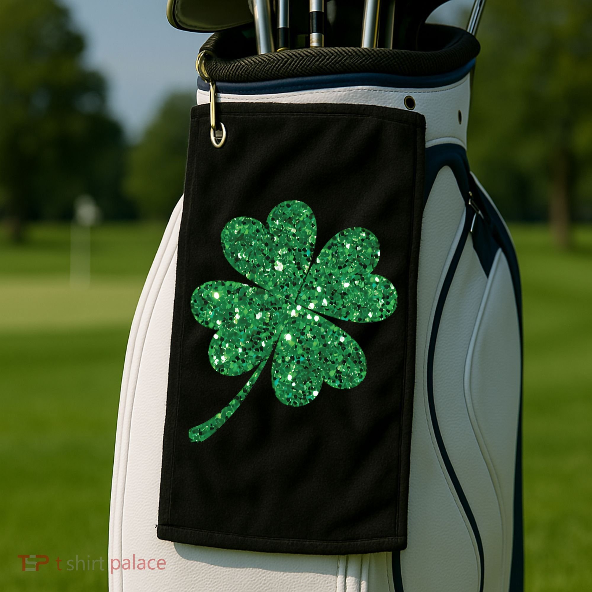 Lucky Shamrock Irish St Patrick's Day Clover 4 Leaf Golf Towel