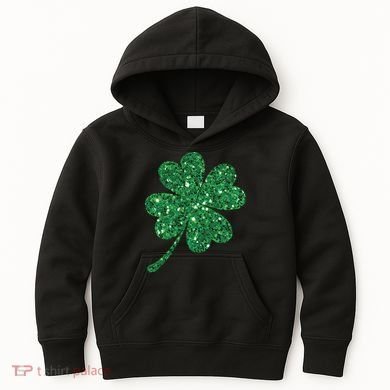 Lucky Shamrock Irish St Patrick's Day Clover 4 Leaf Kids Hoodie
