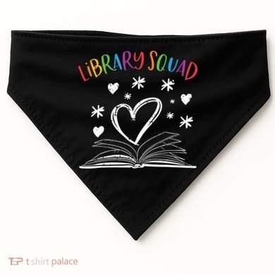 Library Squad Librarian Bookworm Book Lover USA-Made Doggie Bandana