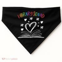 Library Squad Librarian Bookworm Book Lover USA-Made Doggie Bandana thumb 0