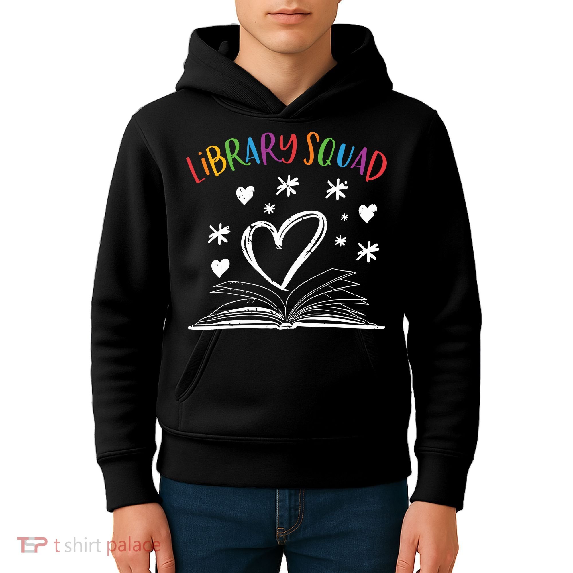 Library Squad Librarian Bookworm Book Lover Kids Hoodie